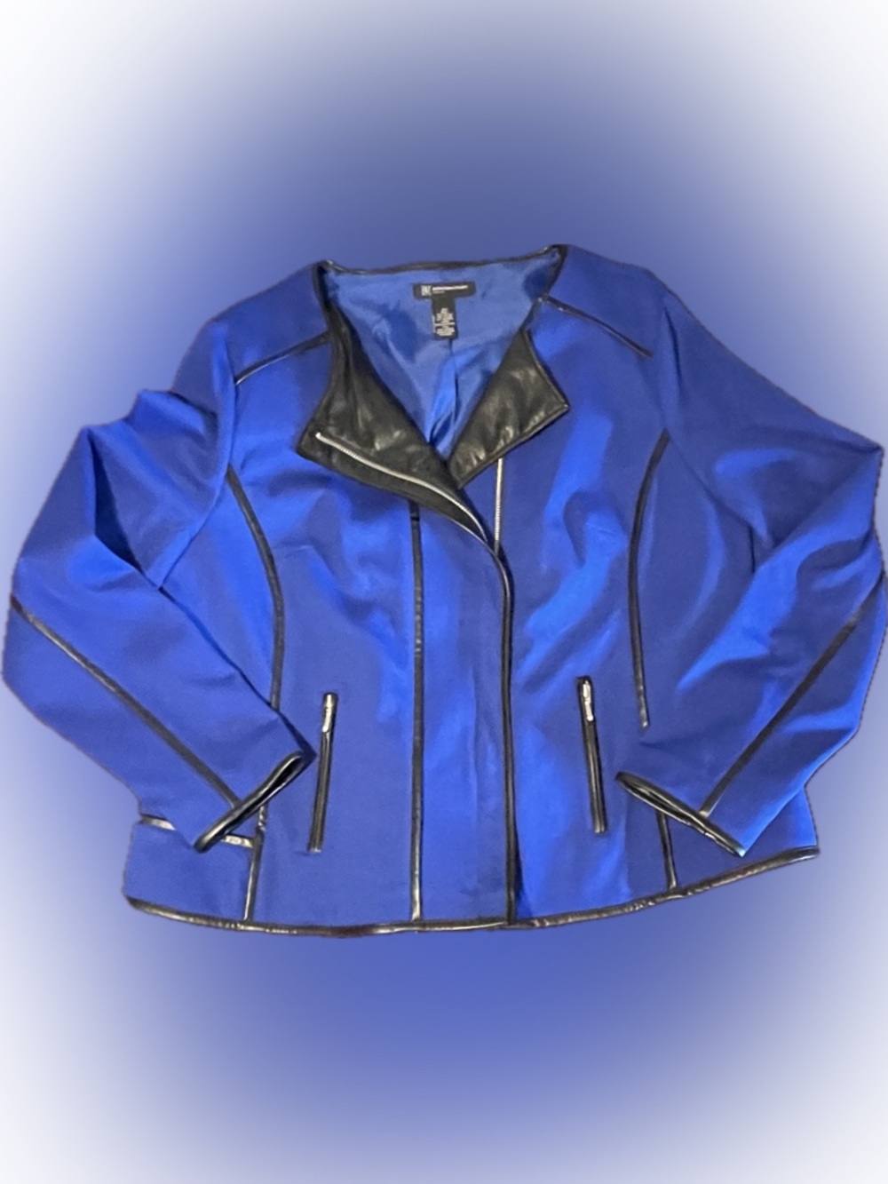 INC International Concepts Royal Blue Jacket with Black Trim